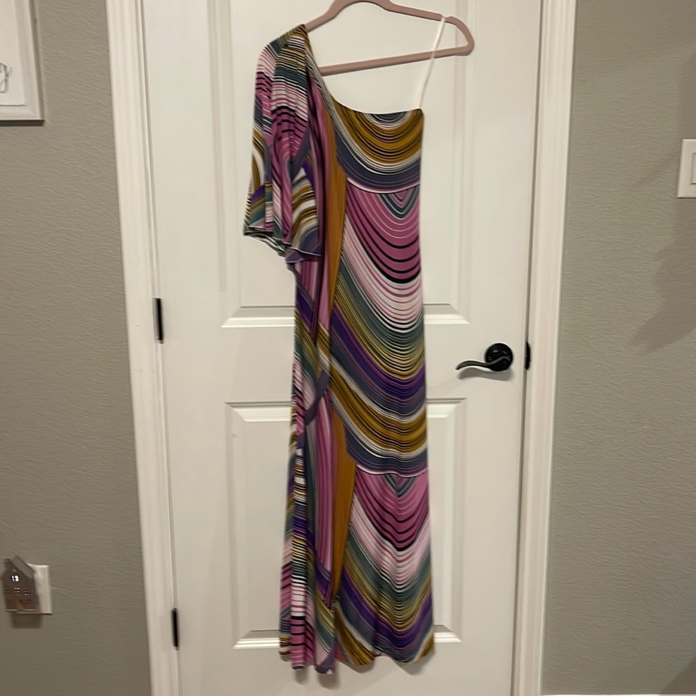 Nikki Poulos Maxi One Shoulder Dress size XS
